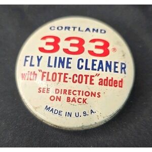 Vintage Tin of Cortland 333 Fly Line‎ Cleaner with "Flote-Cote"